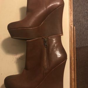 Wedge platform booties